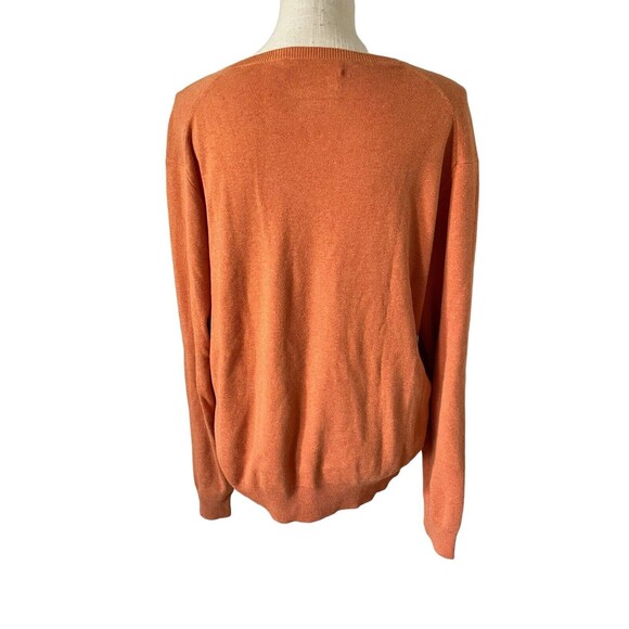 Polo Ralph Lauren Men's Orange Sweater Shirt Knit Pima Cotton, V-Neck Pullover L - Picture 2 of 5